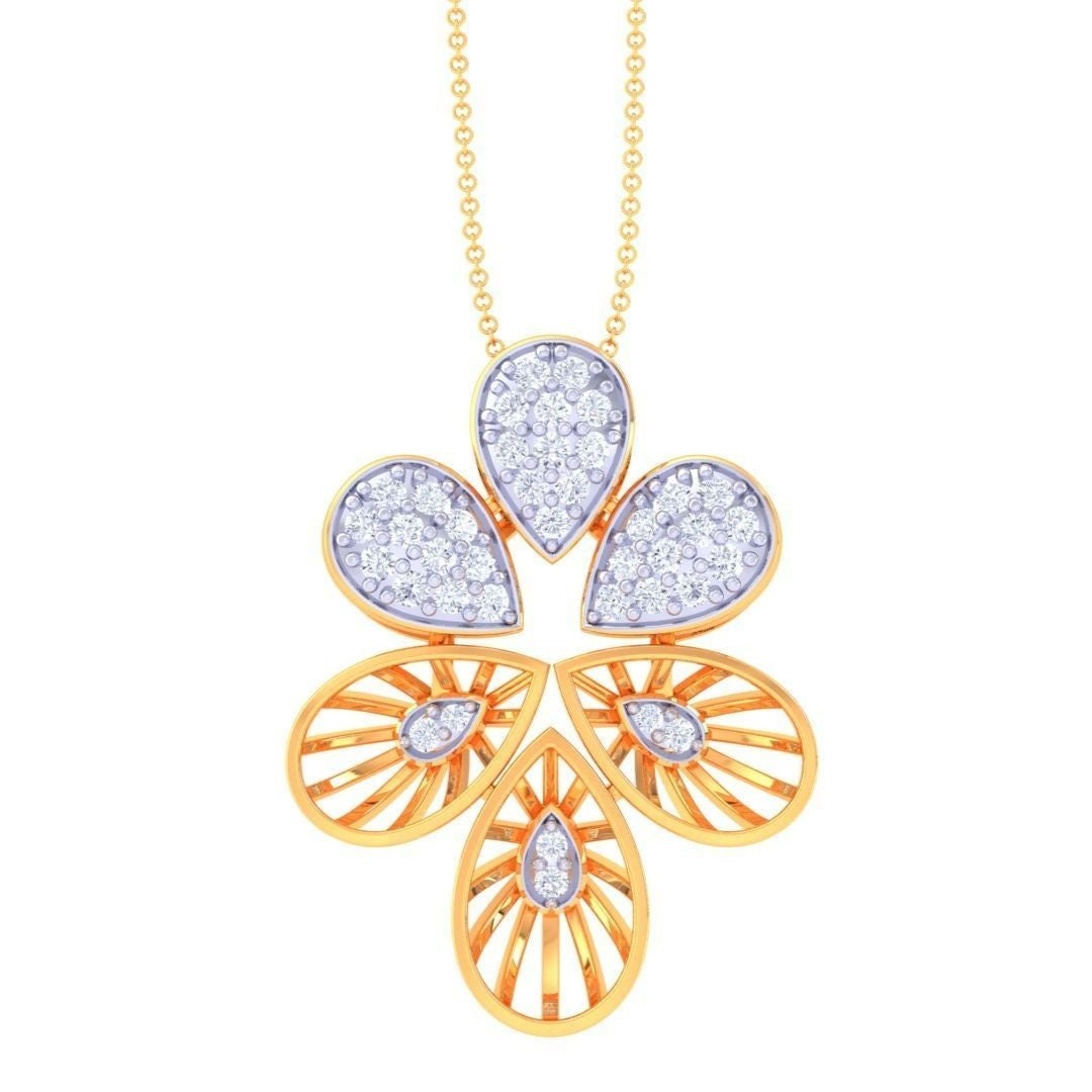 Spinelle Zinnia Diamond Pendant