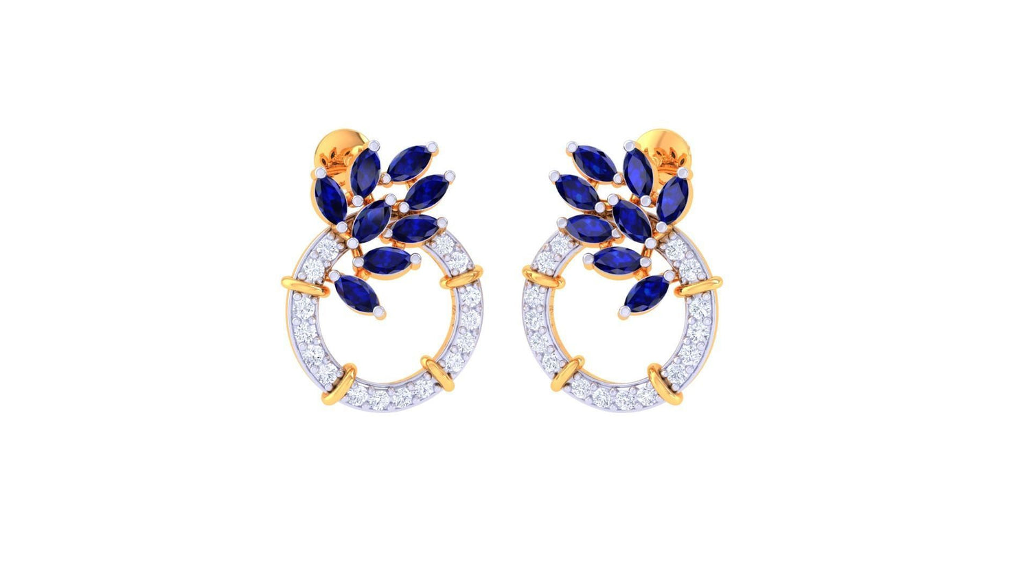 Spinelle Violet Diamond Earing